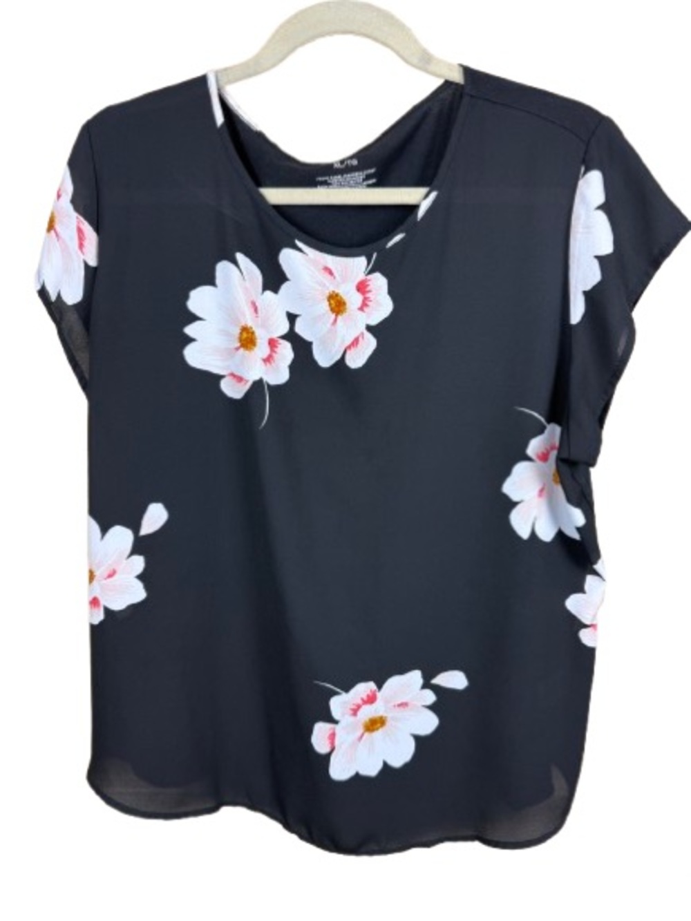 Van Heusen Black Floral Short Sleeve Blouse